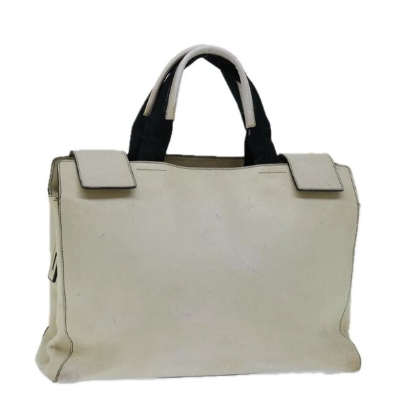 PRADA Hand Bag Leather White Auth ar11644B - Picture 1 of 16